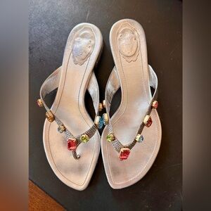 RENE CAOVILLA BEJEWELED SANDALS, Size 40 (Made in Italy)